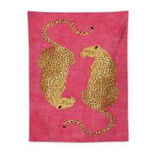 Leopard Retro Pink Background Art Tapestry, Suitable For Living Room Background Wall, Bedroom Headboard, Study Wall, Lighting Up Wall Atmosphere, Perfect Home Decoration Gift - 1PC - 查看 1