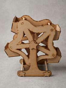 Rueda de la Fortuna Decorativa de Madera MDF, Mini Exhibidor para Dulces, Recuerdos o Mesa de Postres - Naranja Quemada - Ver 1