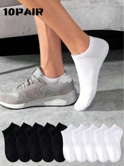 20 pares de calcetines deportivos negros, blancos y grises para hombres. Calcetines náuticos transpirables y absorbentes del sudor para tenis, bádminton, running, baloncesto y otros deportes. Diseño simple y de moda con corte corto.
