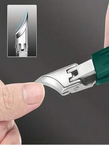 1pc Heavy Duty Stainless Steel Nail Clipper, Precision Trimmer With Safety Soft Grip Handle, 25 Degree Angled Sharp Blade, Anti-Splash Design, Suitable For Home, Nail Salon, Pedicure - Essential Nail & Foot Care Tool, Ergonomic Handle, Durable - Multicolor - View 9