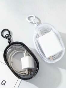 Transparent Mini Digital Organizer Bag, Portable Charger & Cable Organizer Pouch, Minimalist Contrast Color Zipper Coin Purse, Earphones & USB Drive Organizer Bag, Key & Card Holder, Lipstick & Cosmetic Touch-Up Pouch, Earphone Dust-Proof Storage Box - Multicolor - View 5