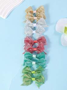 20pcs Cute Multi-Color Onion Rim Screw Threaded 3-Inch Bow Hair Clips, Suitable For Daily Wear And Gifts - Multicolor - View 5
