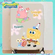 SpongeBob SquarePants 1张卡通可爱防水贴纸,笔记本电脑贴纸,趣味贴纸,适合成人,可用于装饰手机壳、笔记本、水瓶、行李箱等。是送给朋友的完美礼物,适合圣诞节、万圣节、派对和生日等场合。(款式随机) - 彩色 - 查看 12