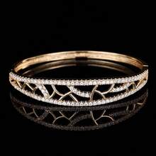 1pc Luxury Leaf Shaped Hollow Grid Bracelet, Fashionable Design Suitable For Party And Wedding Wear - Bracelet - View 5