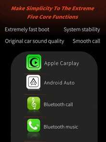 XUDA 2026 Nuevo reproductor multimedia portátil universal para automóvil de 7 pulgadas, compatible con CarPlay inalámbrico y Android Auto inalámbrico, con pantalla táctil y función de visera solar - Negro - Ver 2