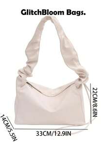 Sacs GlitchBloom. Nouveau sac à main polyvalent de mode automne/hiver, design original, sac à bandoulière, sac fourre-tout, grand sac Boston, convient pour le style de rue des femmes, les fêtes, les cadeaux - Blanc - Voir 5