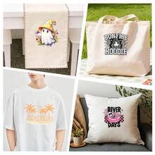9PC DIY iron on transfers for tshirts,  Mushroom Ghost With Flowers Bonfire Hoodie River Days In Pink Float Salty Soul Shell Starfish Beach Vibes Palm Trees Watermelon In Chair Cool And Juicy Desert Vibes Cactus Landscape Popsicle Season Ice Cream Sticks , Easy Heat Transfer for Clothing, T-Shirts, Jeans, Backpacks, Hats & Pillows,  Washable Stickers Perfect for Casual Style, Ideal Gift for Women and Men. - Zufälliger Stil - Übersicht 4