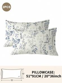 1pc/2pcs/4pcs Polyester Flowers And Plants Floral Plant Print Pillow Cover Set (Pillow Inner Not Included), Soft & Comfortable, Suitable For All Seasons,Perfect For Home Dorm Apartment Guest Room Vacation Rental & Gift-Giving - Multicolor - View 12