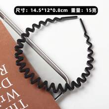 1条优雅波浪形发带，加厚醋酸纤维防滑发带，简约线条设计，时尚优雅，适合日常通勤和洗脸。 - 彩色 - 查看 13