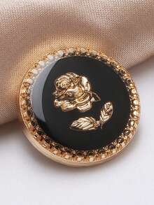 5pcs/Set Gold Rose Resin Buttons, High-End Metal Buttons, Decorative Buttons, Flower Buttons - Rose Button - View 14