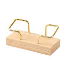 Minimalist Wooden & Metal Business Card Holder, Practical And Aesthetic, Ideal For Office Desk And Gift Giving - Single Piece - View 6
