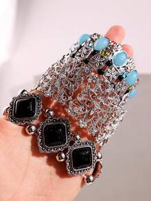 1 chiếc vòng tay phong cách cổ điển, thiết kế độc đáo, sang trọng, thanh lịch kiểu Bohemian, trang sức nữ thích hợp đeo hàng ngày, dự lễ hội và tiệc tùng. - Nhiều màu - Xem 6