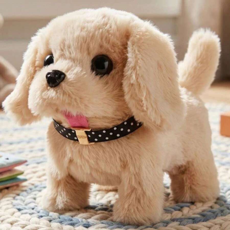 Plush Puppy Jumps, Walks, Barks And Somersaults / For Kids - ANJING BEIGE HALUS - View 1