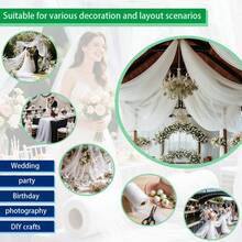 1pc White Chiffon Wedding Backdrop Cloth, Available In Multiple Lengths, Suitable For DIY Bridal Party, Birthday, Halloween And Christmas Decorations - Washable Transparent Party Ceremony Backdrop Fabric, Ideal For Valentine's Day And Bridal Gifts, Wedding Decor, Event Decoration, Minimalist Design, High-Quality Handmade Chiffon Material, Applicable For DIY Tulle Skirts, Handmade Wedding And Party Bow Decorations - White - View 4