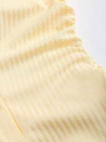Vestido camisa de manga corta rosa dulce y fresco, diseño de cintura estilizadora, vestido camisero elegante para dama, nueva llegada de verano - Amarillo - Ver 5