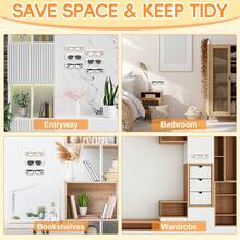2/4pcs Transparent Eyeglasses Storage Rack, Wall-Mounted Fashion Glasses Display Stand, Home Glasses Holder/Rack, Suitable For Home Decor, Bathroom Storage - Clear - View 7