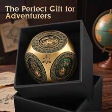 100% Metal 7 In 1  Fingertip Spinner Dice,Rotating Polyhedral Dice With 3D Relief Pattern, Fantasy D&D Tabletop RPG Accessories For DM & Player - Green - View 7