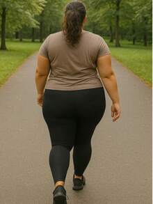 Kit Of 2 Women's Plus Size Leggings For Gym, Sizes G1, G2, G3, High Waist, Shaping, Thick, Non-See-Through, Comfortable - 2 người da đen - Xem 6