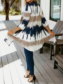 Women's Three-Piece Fashion Set - 2025 New Women's Sleeveless Tank Top, Tight Leggings And  Casual Patchwork Sweater, Four-Season Comfort, Local Warehouse, Women's Gift, Everyday Casual Wear - 藍色 - 查看 6
