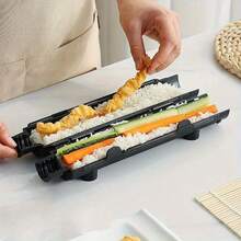 1 cái Máy làm sushi đẩy tay kiểu Nhật, máy làm sushi nhanh, khuôn cuốn cơm kiểu Nhật, dụng cụ cuốn rau củ và thịt, dụng cụ nhà bếp - Xem 2