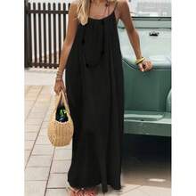 Nuevo Vestido Largo Holgado sin Tirantes para Mujer, Ropa de Dormir Cómoda, Vestido Casual Maxi - Verde - Ver 2