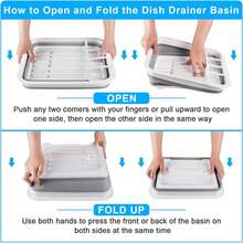 Collapsible Dish Drying Rack With Drain Plug Tube, Portable Dish Drainers For Kitchen Counter, Folding Dish Rack Over Sink Drying Dinnerware,Kitchen Sink Organizer Travel Trailer RV Camping Essentials,Gift - 附排水塞 - 查看 7