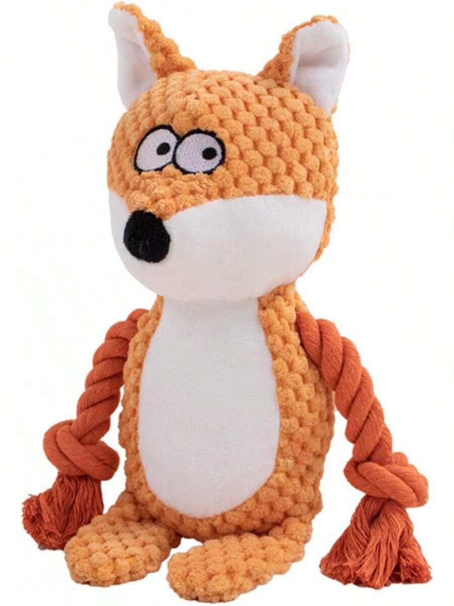 TONYFY - Juguetes para perros, juguetes chirriantes con papel arrugado, juguete de masticación de peluche para perros, juguetes interactivos de cuerda de algodón para cachorros pequeños y medianos (zorro naranja) : Productos para animales - Amarillo - Ver 1