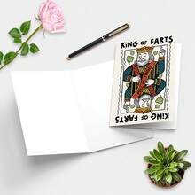 1 Bộ - Thiệp chúc mừng Ngày của Cha hài hước kèm phong bì "Vua Xì Hơi" - Từ con trai hoặc con gái - Thích hợp làm quà tặng cho chồng, ông nội hoặc sinh nhật nam giới hoặc thiệp Ngày của Cha - Trò đùa "Kéo ngón tay tôi" - A - Xem 5