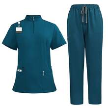2026 Workwear Set For Doctors And Nurses,Uniform With Stand-Up Collar And Zip Fastening, For Men And Women,  Uniforms For Role-Playing Games. - 42108-caribbean Blue - View 1