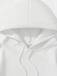Fun And Casual Printed Hoodie, Effortlessly Creating A Laid-Back And Romantic Look.This Drawstring Hooded Sweatshirt Is Comfortable To Wear And Suitable For Daily Commuting, Casual Outings, And Vacations.It Is An Ideal Choice For Women In The Autumn And Winter Seasons - 白色 - 查看 3