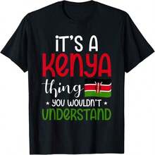 T-Shirt With The Kenyan Flag - Black - View 1