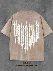 1PC Y2K Vintage Washed T-Shirt | Men's YLA Graphic Tee | Gym Graphic Tee | Gifts For Men Or Boyfriend | 100% Cotton | 230Gsm Thickened Fabric | Unisex - style 6 - 查看 2