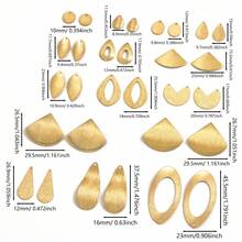 10 chiếc/20 chiếc/30 chiếc/50 chiếc Mặt dây chuyền hình học bằng đồng thau thô, mặt dây chuyền kim loại có vân, phụ kiện làm trang sức - Màu đồng thau - Xem 3