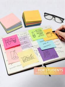 Colorful Self-Adhesive Memo Pad, High-Quality Strong Sticky Design, Sturdy Sticky Note Pad Suitable For Home, Office, Study And Daily Note-Taking - A - View 4