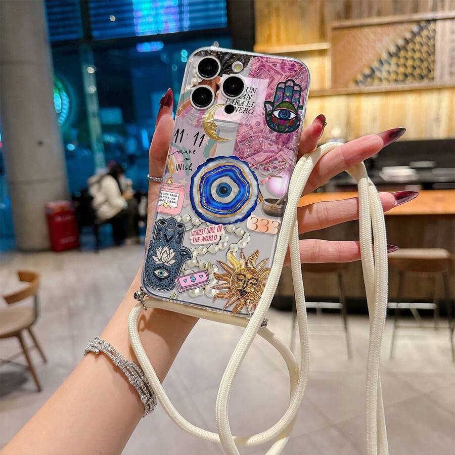 時尚透明TPU防震保護手機殼,相容Apple機型,適合作為情侶、女朋友、女兒、青少年的生日或聖誕禮物 - 彩色 - 查看 1