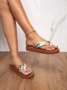 Dép xỏ ngón nữ thời trang, thanh lịch, cổ điển, chống trơn trượt, nhẹ, thoáng khí, thích hợp cho hoạt động ngoài trời, đi biển, mùa hè. - Nhiều màu - Xem 2