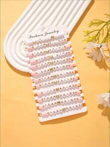 12pcs/Set Bridal Party Bracelet Set, Heart Shaped Bracelet Suit, Bride Party, Bachelorette Party Decor, Bridesmaid Gift, Fashionable Women Bracelet, Suitable For Wedding, Engagement, Banquet, Party And Ball, Also Can Be Given As Gift - View 10
