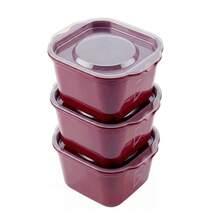 Set Of 3 PP5 280ml Plastic Containers For Microwave And Dishwasher - 酒紅色 - 查看 6