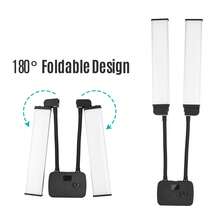 22in Double Arm Fill Light Dual Color Temperature LED Beauty Video Light with Phone Holder for Live Streaming Photography - Ver 5