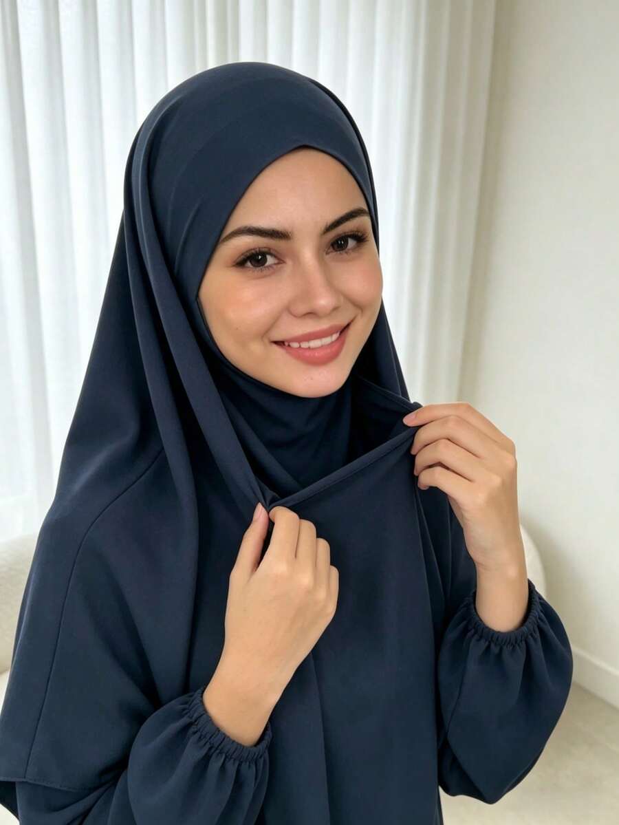 Set de 2 piezas: Khimar + Abaya, suelto y cómodo, conveniente, ropa adecuada para el uso diario de las mujeres, oración, todas las estaciones, esencial de viaje, toalla de playa - Multicolor - Ver 1
