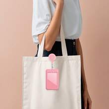 1 Set Women Nurse ID Badge Reel, With ID Card Holder & Cherry Blossom Pendant, Cute Card Holder Suitable For Metro Card, Credit Card, Pass, Suitable For Daily Use, Gift For Doctors, Nurses, Teachers, Office Workers - Multicolor - View 4
