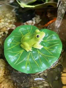 1個蓮花園浮動青蛙裝飾，樹脂慵懶青蛙雕像，適用於池塘、游泳池、庭院、戶外裝飾，可愛青蛙雕像禮物送給青蛙愛好者 - 多色 - 查看 3