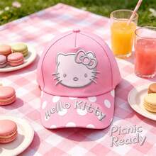 SANRIO Hello Kitty 刺繡棒球帽，可愛波點遮陽帽，可調節休閒運動帽，三麗鷗風格粉色帽子，Y2K 街頭風配件，適合日常戶外使用 - KT刺繡帽 - 查看 8