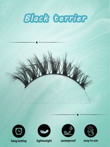 10 Pairs Cat Eye Lashes Natural Look False Eyelashes Wispy Black Band Eyelashes Look Like Extension Fox Eye Soft Strip Lashes - Black - View 8