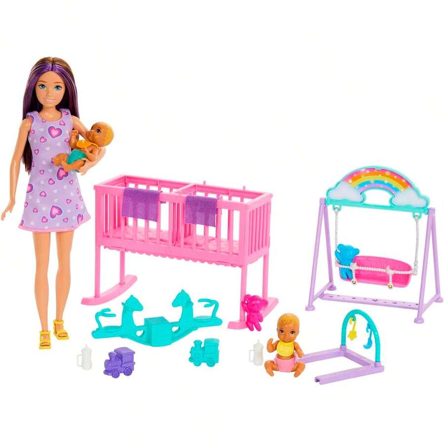 Mattel Barbie Skipper Canguro de Gemelos - Muñecas modelo realistas y detalladas para coleccionistas y niños. Materiales de alta calidad, seguros y duraderos. Diseños estilizados que inspiran creat - Multicolor - Ver 1