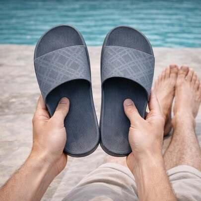 Sandalias Hombre Tipo Slide Antideslizantes, Suela Suave, Ligeras para Casa, Playa o Gym