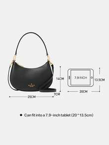 Kate Spade KS PAIGE Cute Hobo Bag Leather Crossbody Bag for Women Top Zip Shoulder Bag Ladies' Casual Cross Body Purse with Adjustable Strap - 黑色 - 查看 9