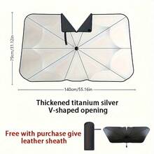 1 tấm che nắng ô tô, tấm che nắng ô tô gấp gọn màu bạc titan, tấm che nắng mùa hè, tấm che nắng gấp gọn - Kính râm màu bạc titan - Xem 6