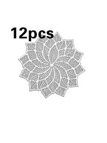 6/12pcs Leaf Coasters, Suitable For Wedding Table Decoration, Party Cup Mats, Daily Date Night Coasters, Ideal For Valentine's Day, Thanksgiving, Easter, Mother's Day - Multicolor - View 9