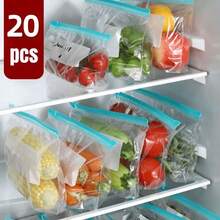 40/30/20 Piece Reusable Leak-Proof Zipper Freezer Bags - Transparent PET Food Storage Bags, Suitable For Fruits, Vegetables, Grains, And Meats. Sealing Refrigerator And Freezer Organizer, Space-Saving Kitchen Essential, Fresh Product Preservation Bag, Portable Design, Durable Plastic, Meal Preparation Bag. - Transparent - View 8